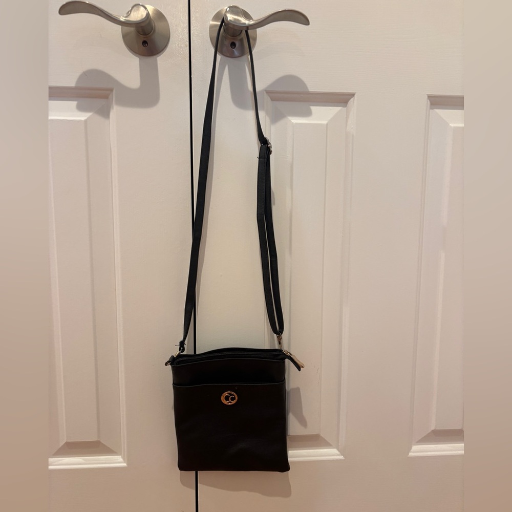 Black Crossbody Bag with Logo